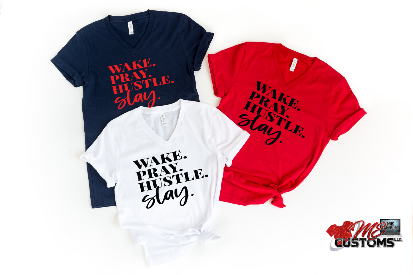 Wake Pray Hustle Slay BK (Iron On Transfer Sheet Only)