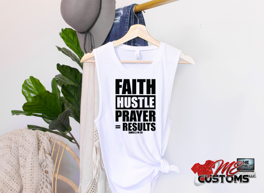 Faith Hustle Prayer Equals Results....BK(Iron On Transfer Sheet Only)